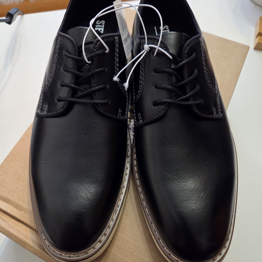 Steve Madden P-Jansen Black Leather Men's Shoes